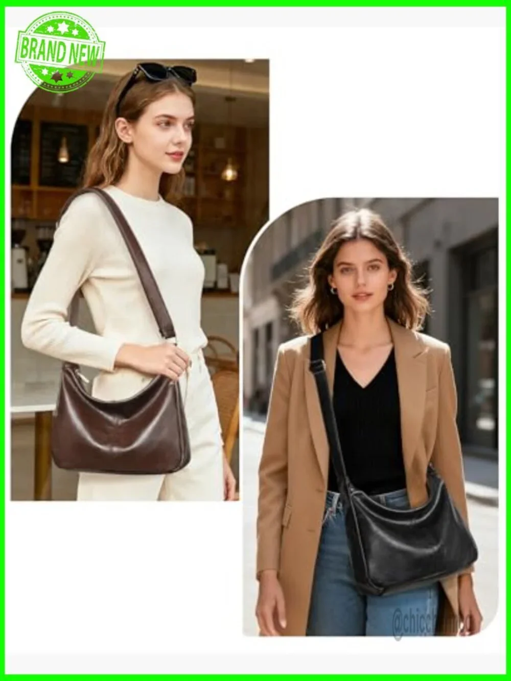 Soft Vegan Leather Hobo Bag with Adjustable Strap and Mini Purse